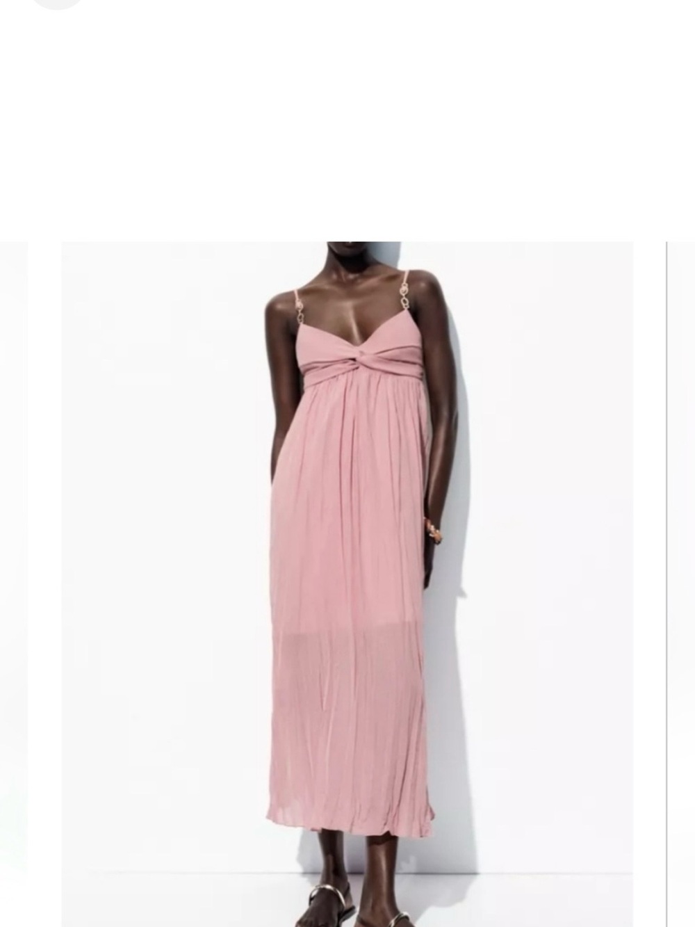 Women's Pink Twist-Front Maxi Dress